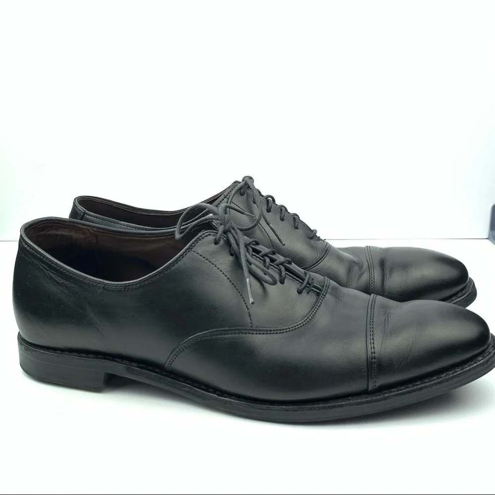 Allen Edmonds Hopkinson mens cap toe oxfords size 13 D black calfskin leather
